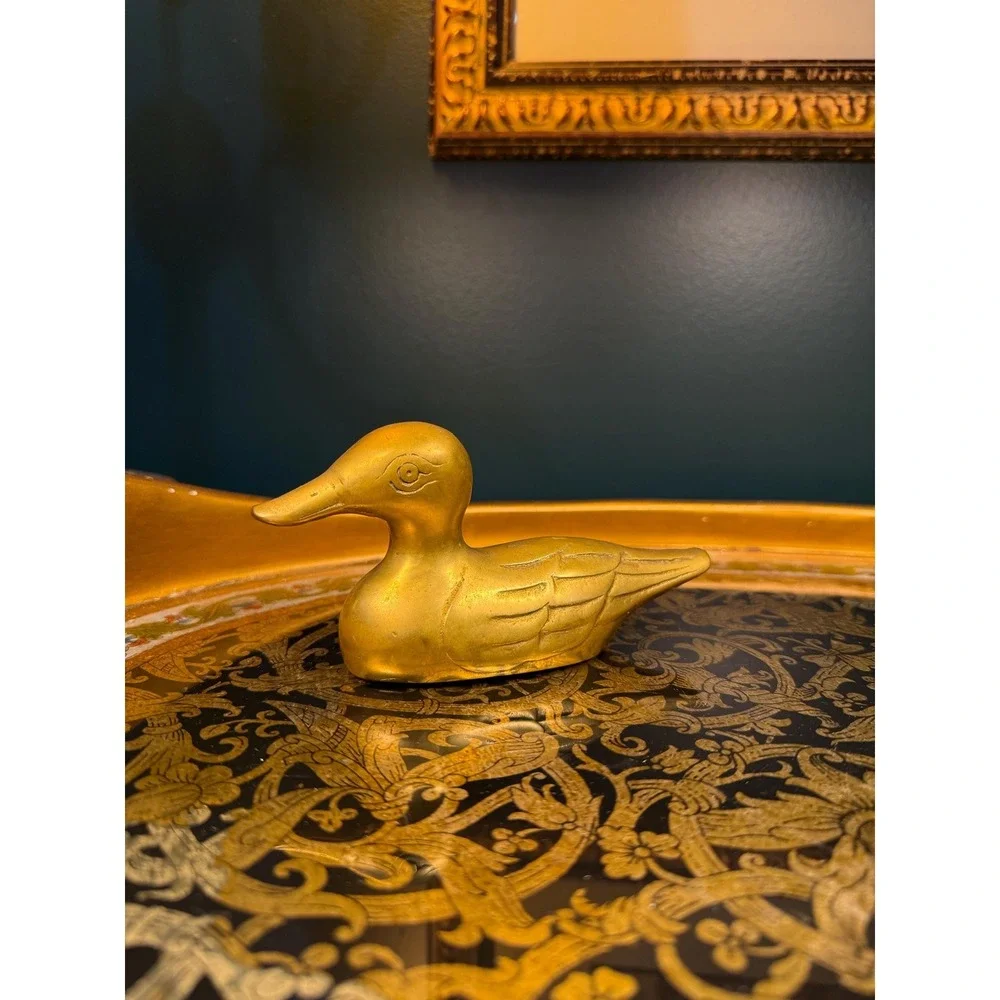 Vintage Solid Brass Duck Figurine | 6